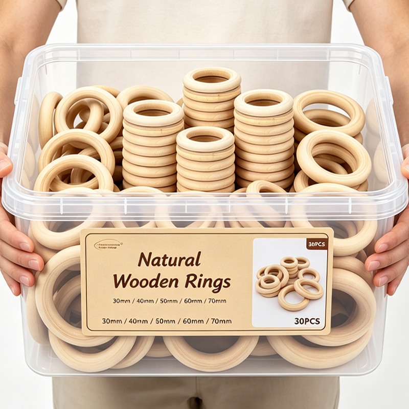 Wood Ring Blank - Unfinished Wood Rings Smooth Natural Wooden