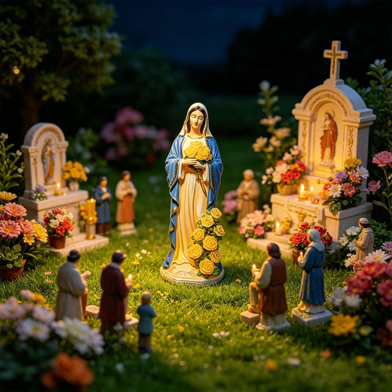 Virgin Mary Solar Statue Garde - đánh giá và giá Crafting Resin