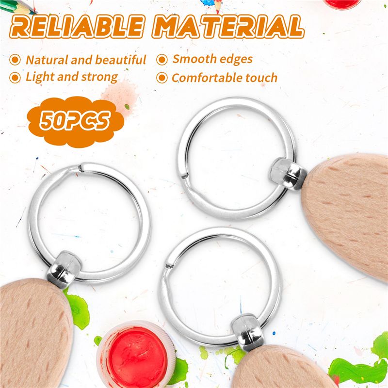 AT05-1Set Wooden Keychain Oval - đánh giá và giá Wood Ring Blank