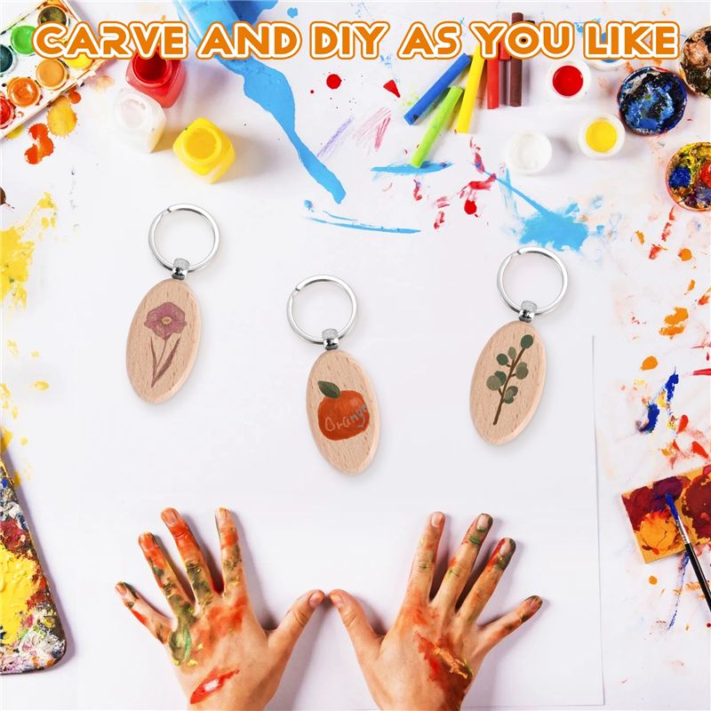 AT05-1Set Wooden Keychain Oval - đánh giá và giá Wood Ring Blank