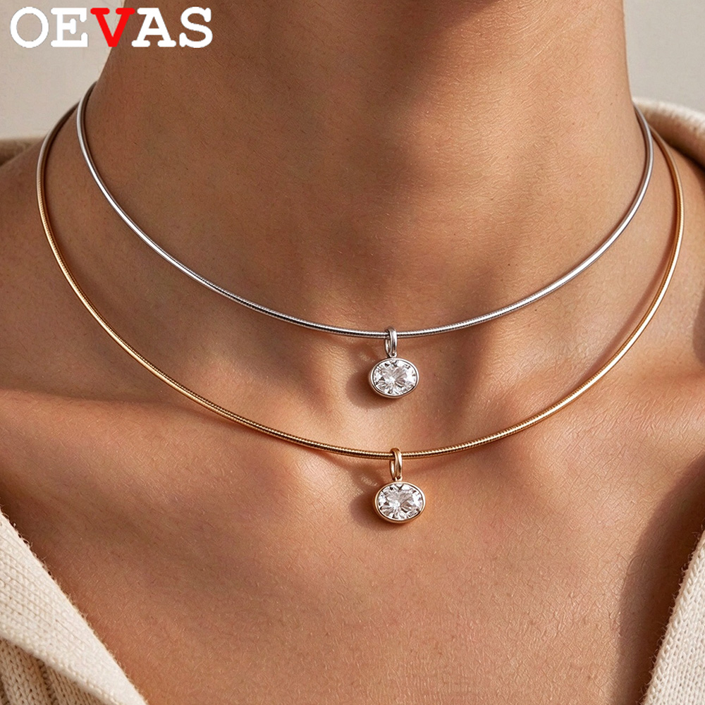 OEVAS 2-4CT East West Oval Cut - đánh giá và giá Bezels Set Pendant