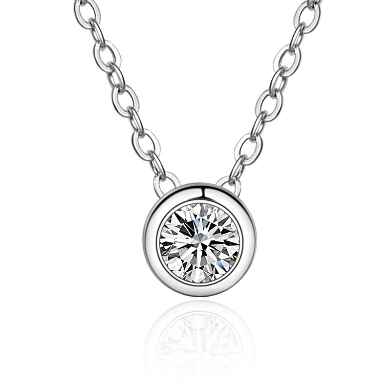 D Color Moissanite Bezel Stud  - đánh giá và giá Bezels Set Pendant