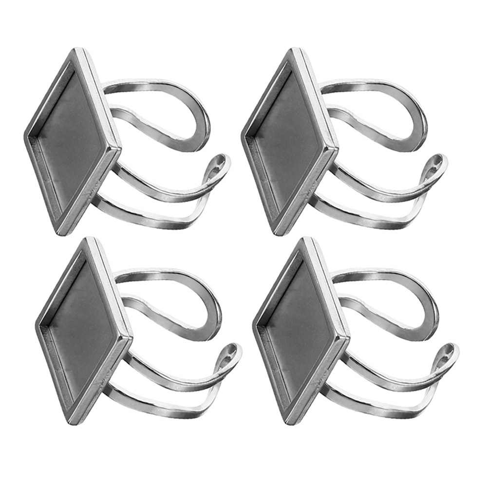 4Pcs Stainless Steel Ring Base - đánh giá và giá Resin Crafts Diy